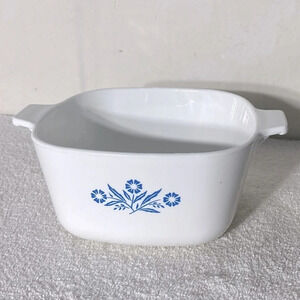 Vintage Corningware Blue Cornflower 7 Cup Casserole Dish Cottagecore Grannycore